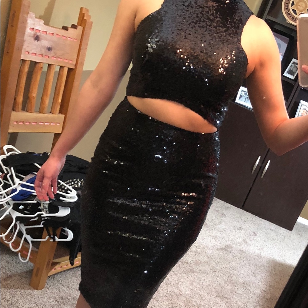Black sequin dress